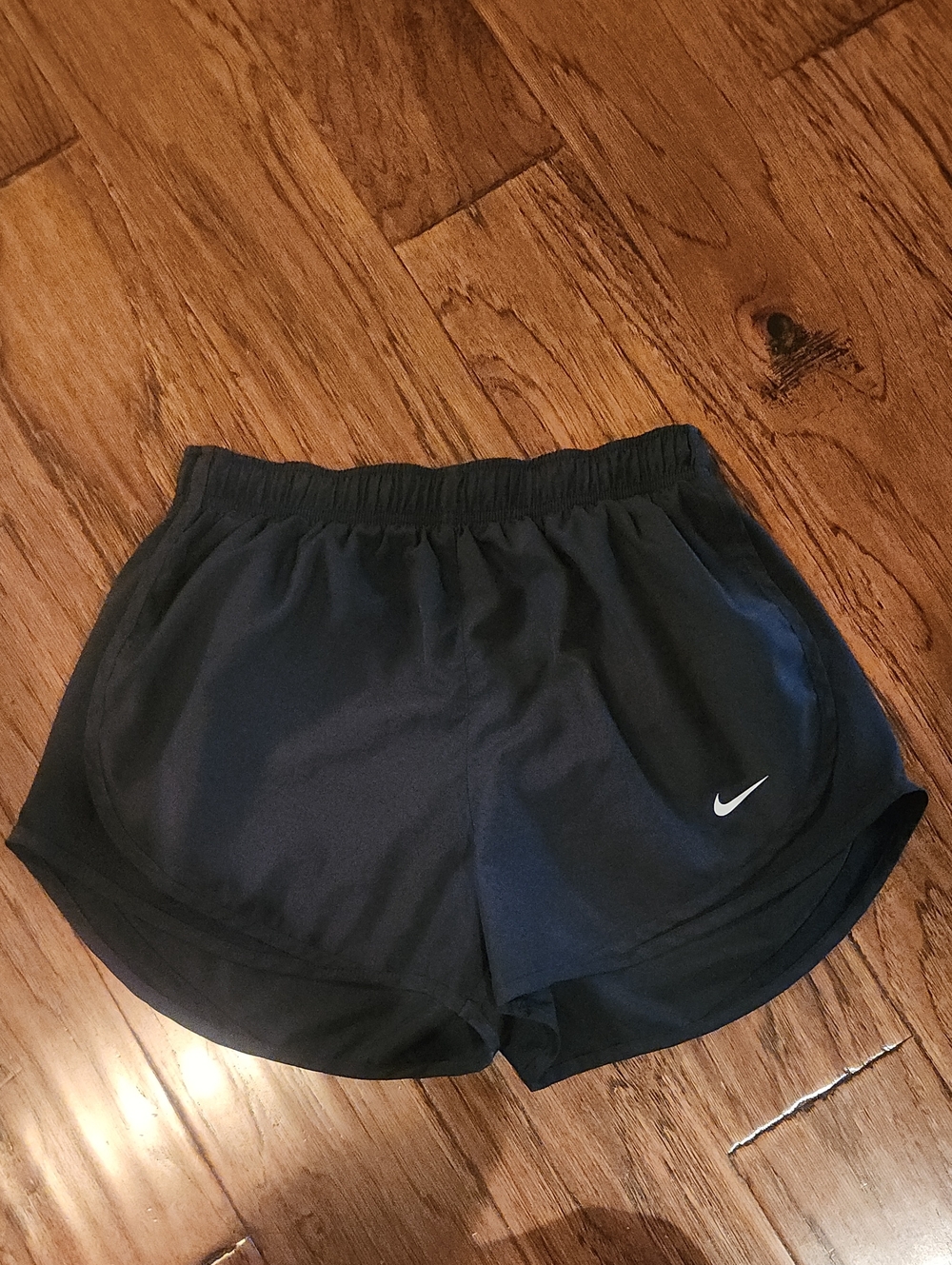Nike Black Women's Athletic Shorts with White Swoosh